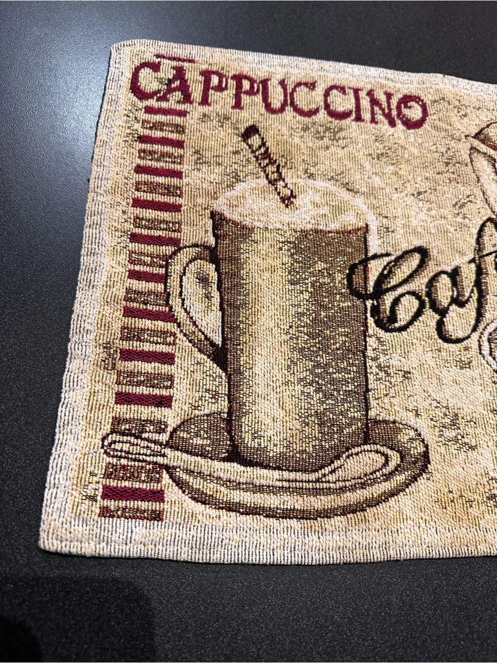 Set of 2 Coffee Cappuccino Tapestry Breakfast Table Placemat 15